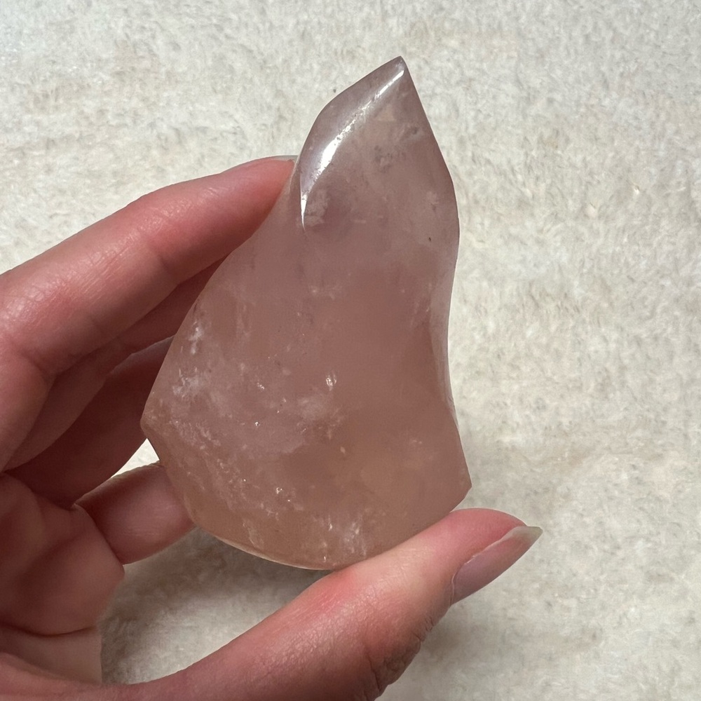 Rose Quartz Crystal Flame (3 Inches)